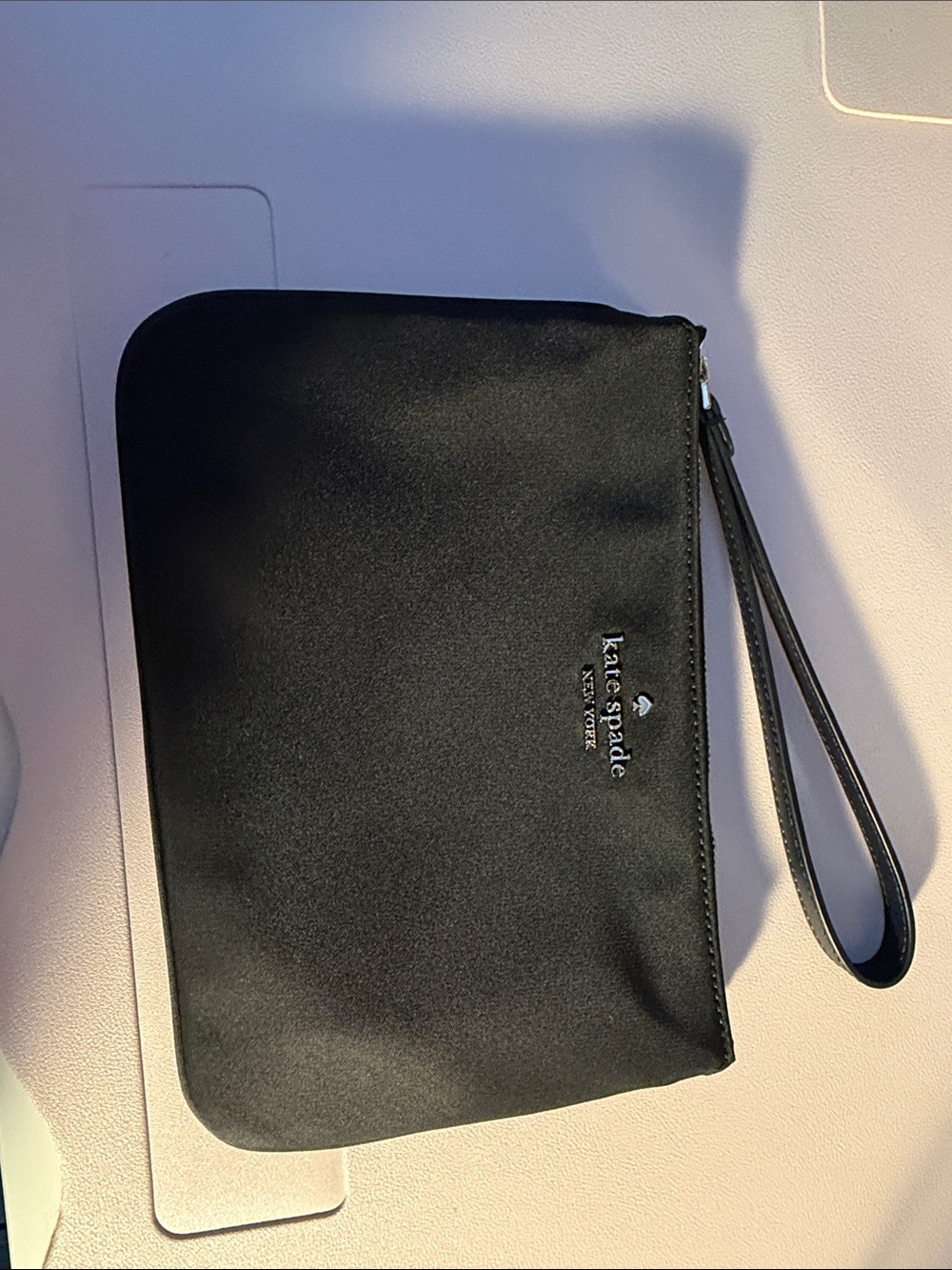 kate spade black nylon wristlet toiletry bag